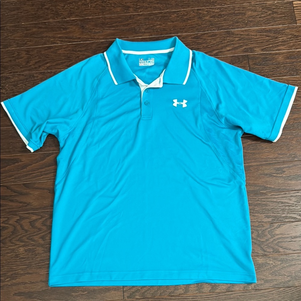Under Armour Blue Polo Shirt with White Accents